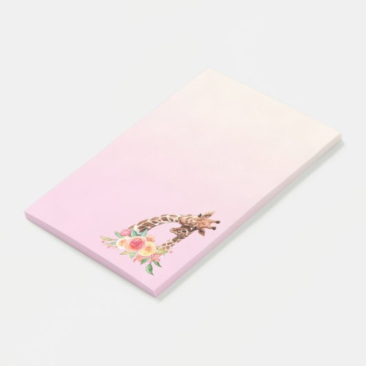 Niedliche Giraffe Mama & Baby Post-it Klebezettel (angewinkelt)