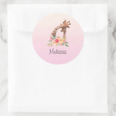 Niedliche Giraffe Mama & Baby Runder Aufkleber (Tasche)