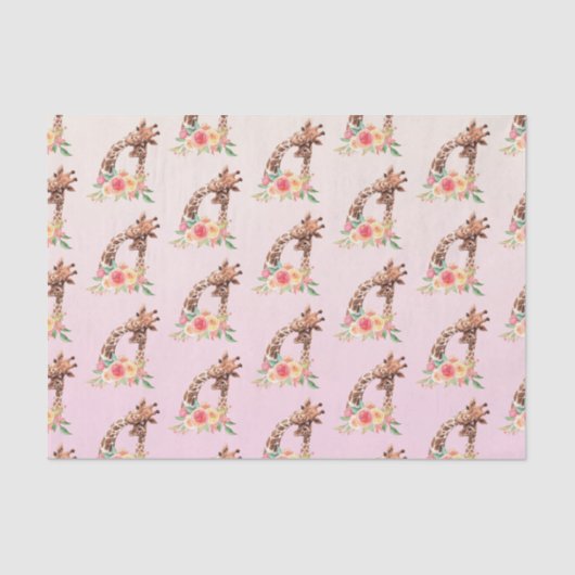 Niedliche Giraffe Mama & Baby Seidenpapier (Vorderseite)