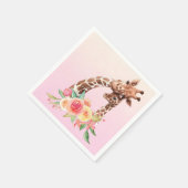 Niedliche Giraffe Mama & Baby Serviette (Ecke)