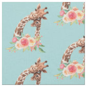 Niedliche Giraffe Mama & Baby Stoff (Nahaufnahme)