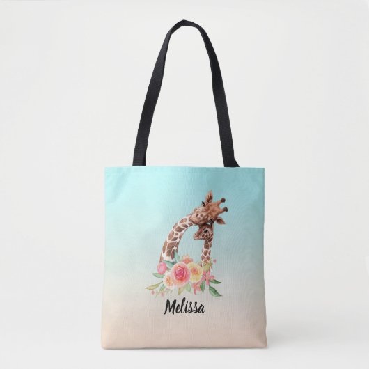Niedliche Giraffe Mama & Baby Tasche (Vorderseite)
