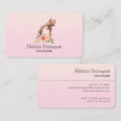 Niedliche Giraffe Mama & Baby Visitenkarte (Vorne/Hinten)