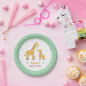 Niedliche Giraffe-Mama und Baby-Dusche Party-Suppl Pappteller (Party)