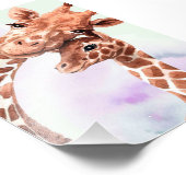 Niedliche Giraffe Mama und Baby, Geschenk für Toch Fotodruck (Ecke)