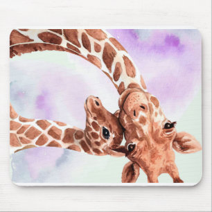 Niedliche Giraffe Mama und Baby, Geschenk für Toch Mousepad