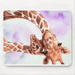 Niedliche Giraffe Mama und Baby, Geschenk für Toch Mousepad