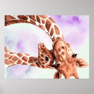 Niedliche Giraffe Mama und Baby, Geschenk für Toch Poster