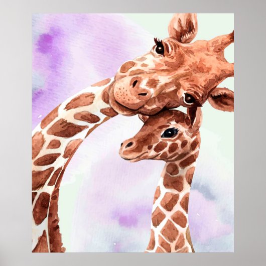 Niedliche Giraffe Mama und Baby, Geschenk für Toch Poster (Vorne)