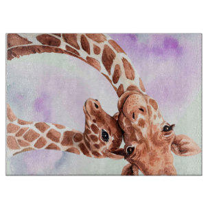 Niedliche Giraffe Mama und Baby, Geschenk für Toch Schneidebrett