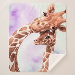 Niedliche Giraffe Mama und Baby, Geschenk für Toch Sherpadecke