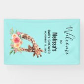 Niedliche Giraffe Mama und Babydusche Banner (Horizontal)