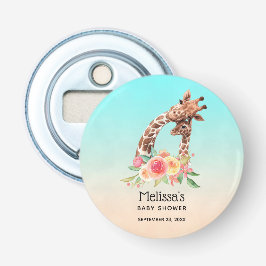 Niedliche Giraffe Mama und Babydusche Flaschenöffner