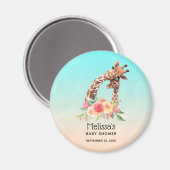 Niedliche Giraffe Mama und Babydusche Magnet (Vorderseite/Rückseite)