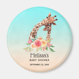 Niedliche Giraffe Mama und Babydusche Magnet