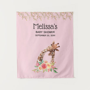 Niedliche Giraffe Mama und Babydusche Wandteppich