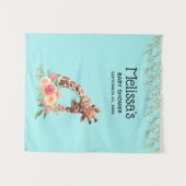 Niedliche Giraffe Mama und Babydusche Wandteppich (Vorderseite (Horizontal))