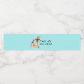 Niedliche Giraffe Mama und Babydusche Wasserflaschenetikett (Einzelnes Label)