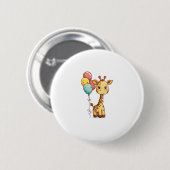 Niedliche Giraffe mit Balloons Button (Vorne & Hinten)