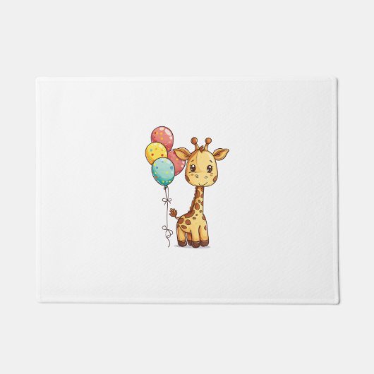 Niedliche Giraffe mit Balloons Fußmatte (Vorderseite)