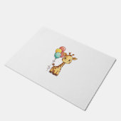 Niedliche Giraffe mit Balloons Fußmatte (Schrägansicht)
