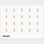 Niedliche Giraffe mit Balloons Runder Aufkleber (Blatt)