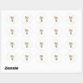 Niedliche Giraffe mit Balloons Runder Aufkleber (Blatt)