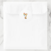 Niedliche Giraffe mit Balloons Runder Aufkleber (Tasche)