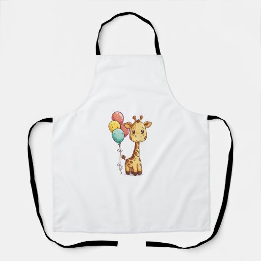 Niedliche Giraffe mit Balloons Schürze (Vorderseite)