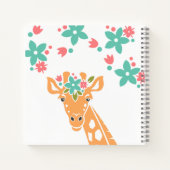 Niedliche Giraffe mit Blume Crown Personalisiert Notizblock (Rückseite)