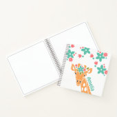 Niedliche Giraffe mit Blume Crown Personalisiert Notizblock (Innenseite)