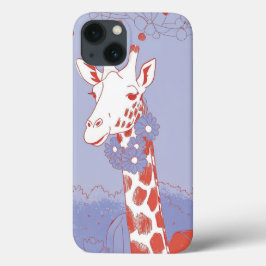Niedliche Giraffe mit Blume lila Pop Kunst Case-Mate iPhone Hülle