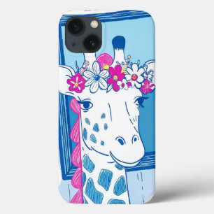 Niedliche Giraffe mit Blume Pop Kunst Case-Mate iPhone Hülle