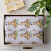 Niedliche Giraffe mit Blumenkrone Gemustert Seidenpapier (Geschenk)