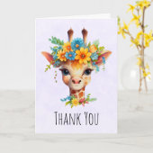 Niedliche Giraffe mit Blumenkrone Karte (Gelbe Blume)