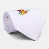 Niedliche Giraffe mit Blumenkrone Krawatte (Gerollt)