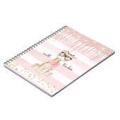 Niedliche Giraffe mit Brille Mathematiklehrer Notizblock (Linke Seite)