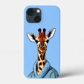 Niedliche Giraffe mit Denim Jacket Case-Mate iPhone Hülle (Rückseite)