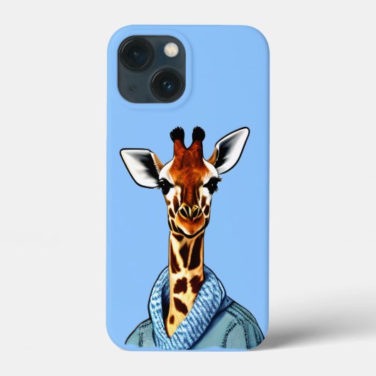 Niedliche Giraffe mit Denim Jacket Case-Mate iPhone Hülle (Rückseite)