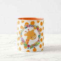 Niedliche Giraffe mit einem blumengeschmückten Wat