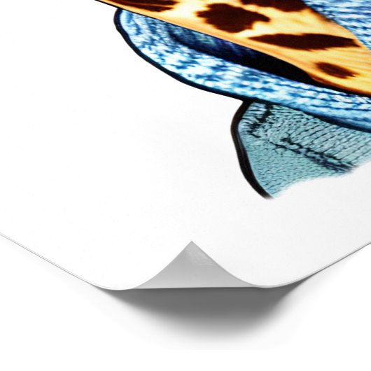 Niedliche Giraffe mit einer Denim Jacket Poster (Ecke)