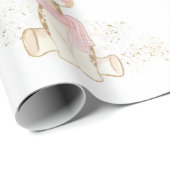 Niedliche Giraffe mit Gold Foil Girl Dusche Geschenkpapier (Rolleneckpunkt)