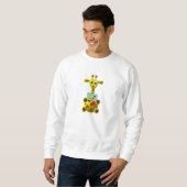 Niedliche Giraffe mit Goldfish Sweatshirt (Vorne ganz)