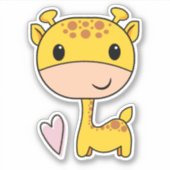 Niedliche Giraffe mit Herz Aufkleber (Vorderseite)