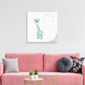 Niedliche Giraffe mit Herz und Wolken Leinwanddruck (Insitu (Wohnzimmer))