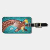 Niedliche Giraffe mit Vögeln Gepäckanhänger (Vorderseite horizontal)