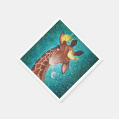 Niedliche Giraffe mit Vögeln Serviette (Ecke)