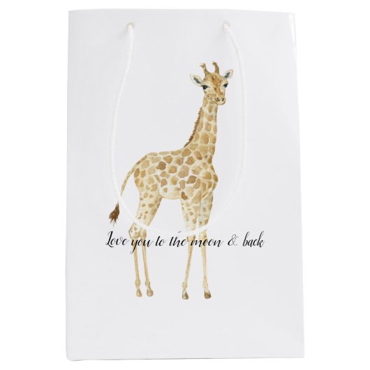 Niedliche Giraffe Mittlere Geschenktüte (Vorderseite)