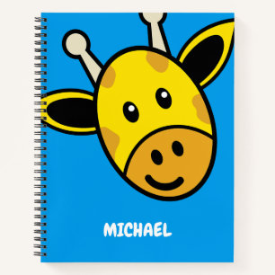 Niedliche Giraffe Monogram, Simple Cartoon Name Notizblock