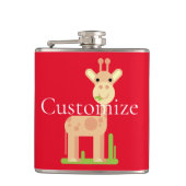 Niedliche Giraffe Munching Thunder_Cove Flachmann (Vorderseite)